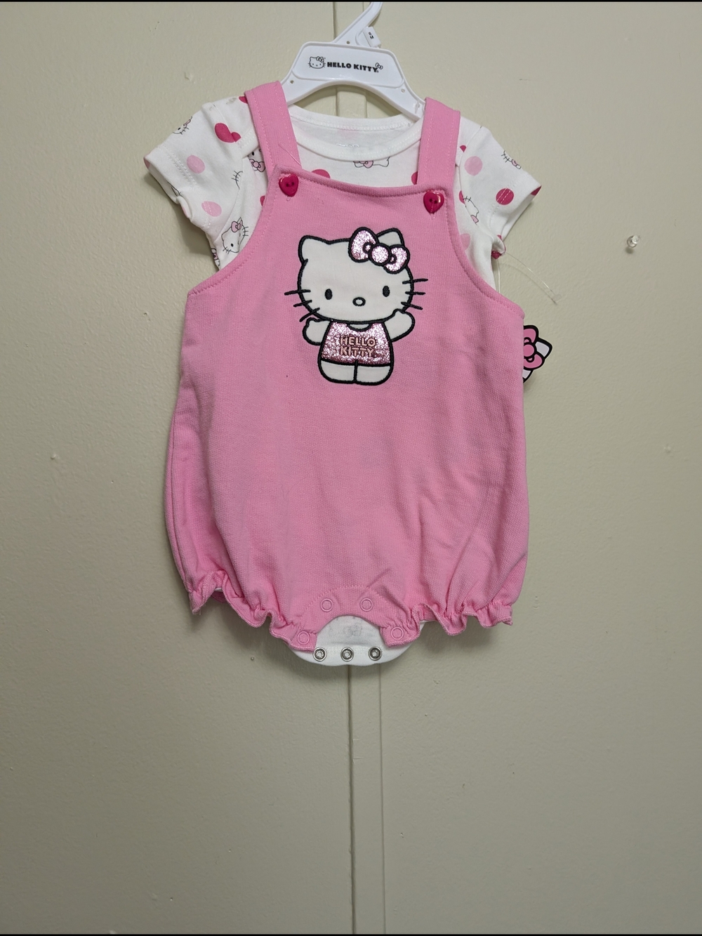 Hello Kitty Pink Infant Romper Set - Adorable Character Outfit- Nwts-6m